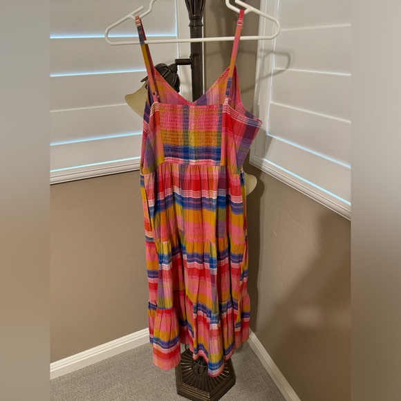 Evereve dRA LA Womens M Sofia Plaid Tiered Sleeveless Midi Sun Dress Boho - Picture 3 of 6